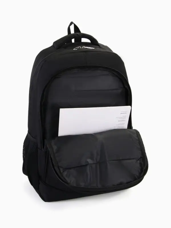 Рюкзак школьный, 4 кармана, 35&times;16&times;50 см, чёрный