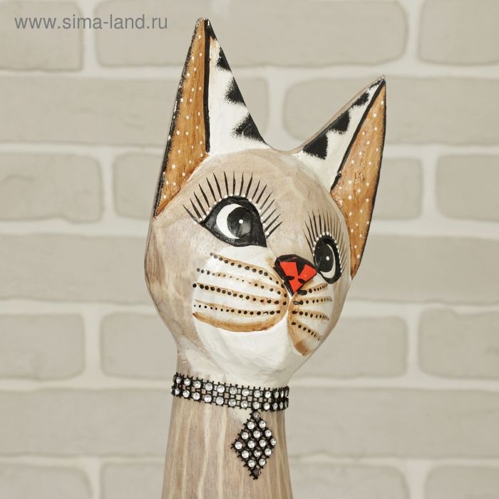 Сувенир дерево Сувенир дерево "Кошка в ошейнике" 60х12х6 см