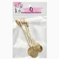 Основа &laquo;Брошь-игла&raquo; L= 7.2 см, площадка 1.5 см (набор 5 шт.), цвет золото