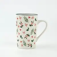 Кружка новогодняя керамическая &laquo;Зимние узоры&raquo;, 385 мл, ручная работа