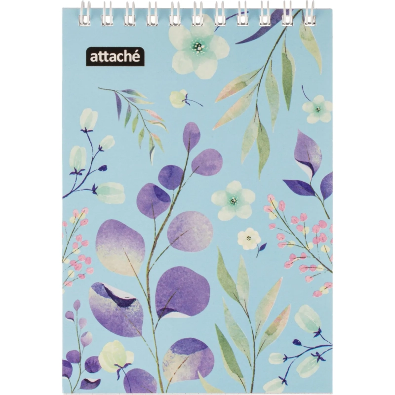 Блокнот А6,40л,клетка,гребень Цветы,в ассорт