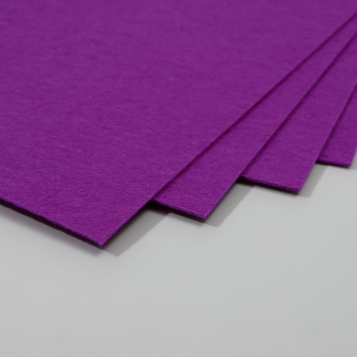 Набор жесткого фетра (5 листов) 1 мм 20х30 см, фиолетовый Набор жесткого фетра (5 листов) 1 мм 20х30 см, фиолетовый