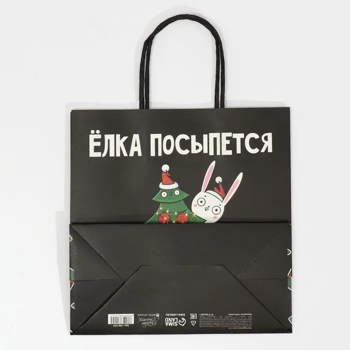 Пакет подарочный новогодний «А ты держись», 22 х 22 х 11 см Пакет подарочный новогодний «А ты держись», 22 х 22 х 11 см