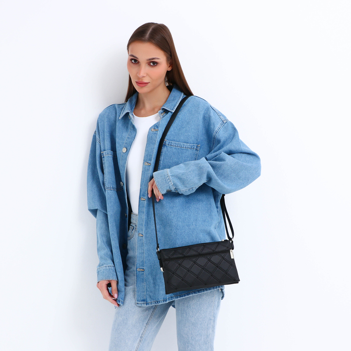 Сумка-клатч на молнии, цвет чёрный Сумка-клатч на молнии, цвет чёрный