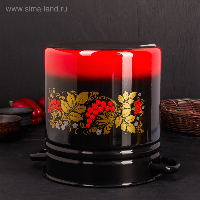 Кастрюля эмалированная, 12 л, цвет МИКС