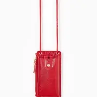 Сумка на магните, с длинным ремнём, однотонная, 10&times;2.5&times;20 см, красная