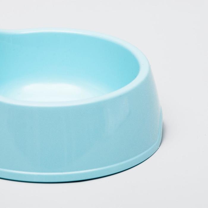 Миска двойная  Миска двойная "Мур-мяу" 22,5 см х 13 см х 6 см, 0,2 л, голубой