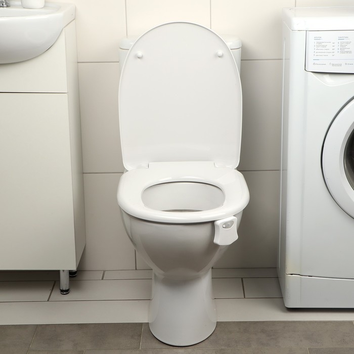 Светильник для туалета с датчиком движ., RGB, 3 Вт, IP68,  от бат. 3*AAA, белый Светильник для туалета с датчиком движ., RGB, 3 Вт, IP68,  от бат. 3*AAA, белый