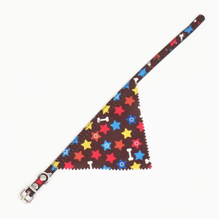 Ошейник с косынкой Ошейник с косынкой "Яркая жизнь", 32 х 1 см, коричневый