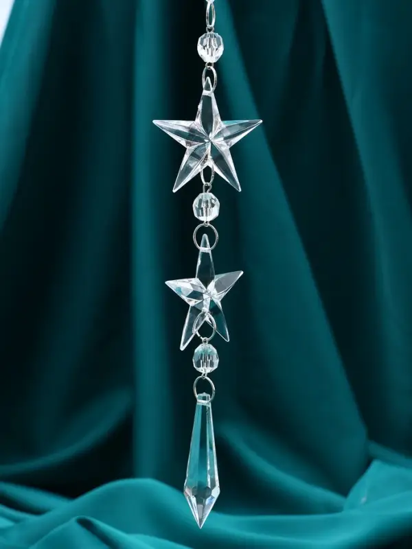 Украшение ёлочное "Льдинка" звёзды кристалл, 20х4,5 см, прозрачный