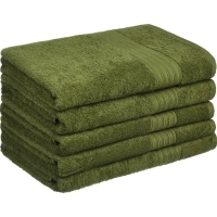 Набор полотенец махровых Luscan/бордюр 400г/м2, 70х140 оливков, 5 шт/уп