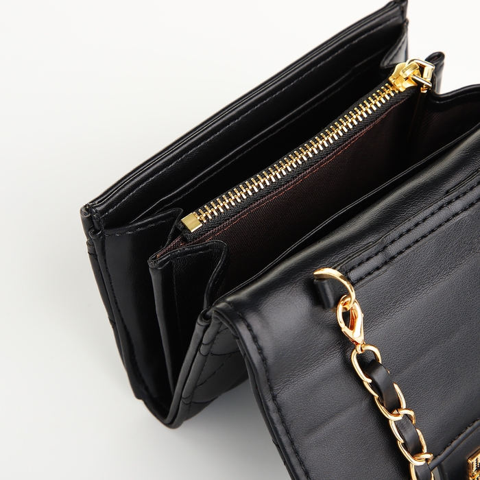 Сумка женская, мессенджер на магните, цвет чёрный Сумка женская, мессенджер на магните, цвет чёрный