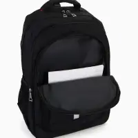 Рюкзак молодёжный, 2 отдела на молнии, 4 кармана, размер 37&times;17&times;54 см, чёрный