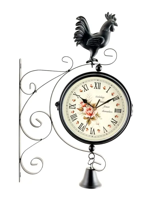 Часы настенные интерьерные &laquo;Флюгер&raquo;, двусторонние, на подвесе, бесшумные, плавный ход, 48&times;32 см, циферблат d=19 см, от батарейки 1&times;АА