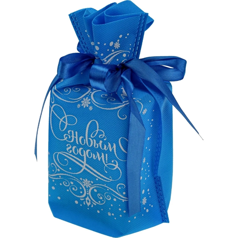 Мешочек для подарков Ледяной узор, 24x18x9см, голубой, НУ-6243