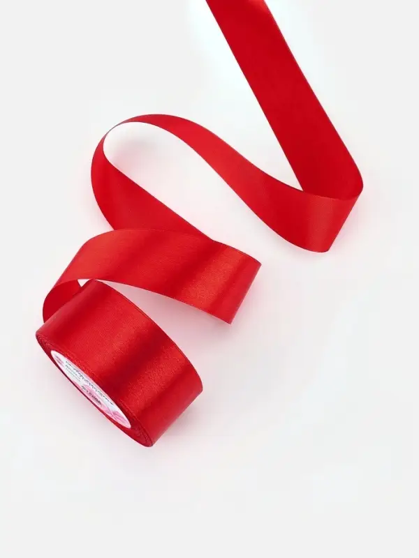 Лента атласная, 40 мм, 23&plusmn;1 м, красная №26