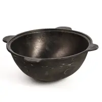 Казан, 8 л, круглое дно, алюминиевая крышка, чугун