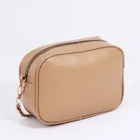 Сумка кросс-боди женская, 21&times;7&times;14 см, на молнии, бежевая