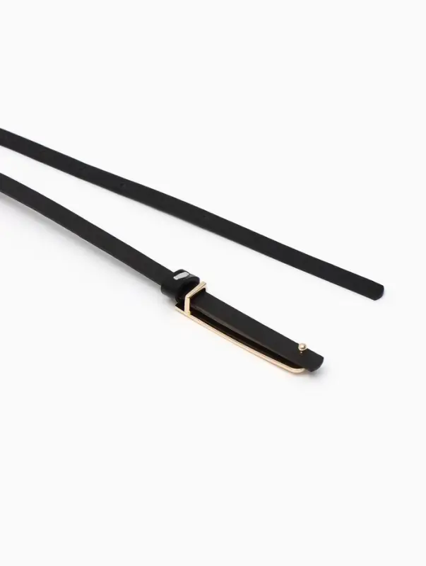 Ремень женский, 0.8&times;110 см, гвоздик, золотистая пряжка, чёрный