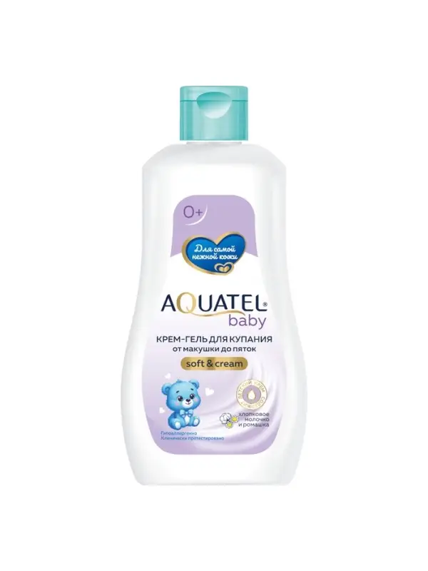 Крем-гель для купания &laquo;AQUATEL Baby&raquo; хлопковое молочко и ромашка, 280 мл
