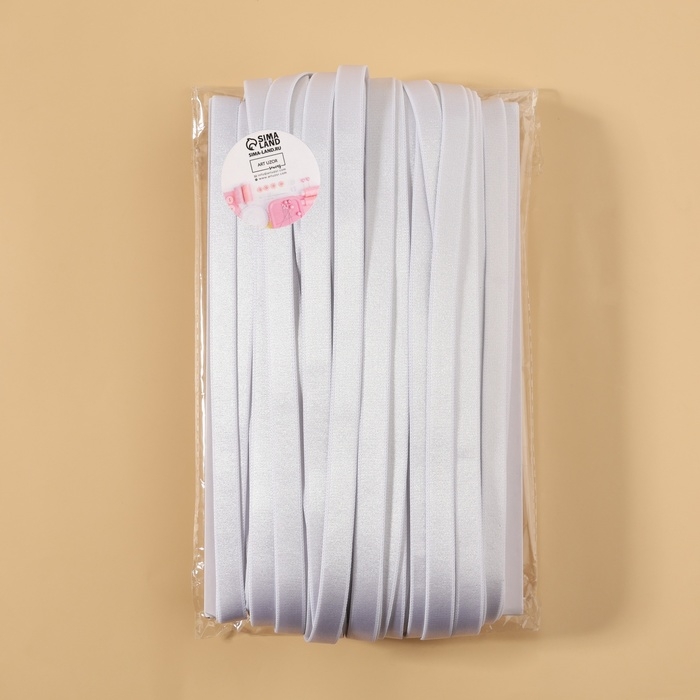 Резинка для бретелей, блестящая, 10 мм, 50 ± 0,5 м, цвет белый Резинка для бретелей, блестящая, 10 мм, 50 ± 0,5 м, цвет белый