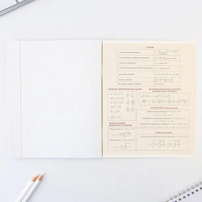 Тетрадь в клетку, предметная, 48 л.,на скрепке, А5 &laquo;КОТ. Алгебра&raquo;
