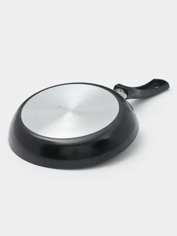 Сковорода Consul, d=20 см, пластиковая ручка, стеклянная крышка, антипригарное покрытие, алюминий, чёрная
