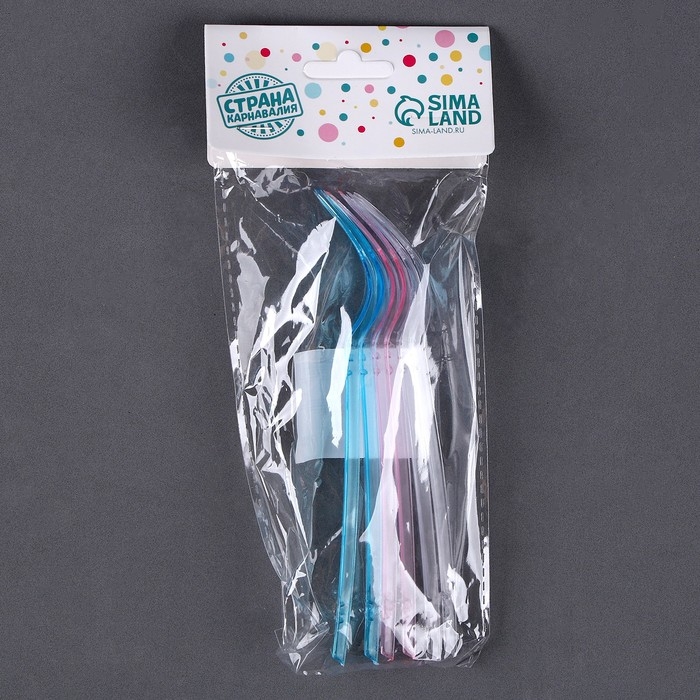 Вилки пластиковые, набор 6 шт., цвета МИКС Вилки пластиковые, набор 6 шт., цвета МИКС