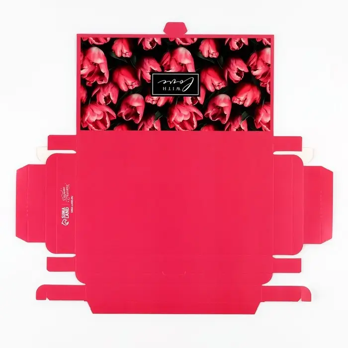 Коробка для шоколада с местом для денег &laquo;Тюльпаны&raquo;, 20 х 2 х 10 см