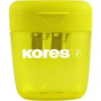 Точилка для карандашей Kores Deposito с контейнером, 2 отв, пластик,ассорти