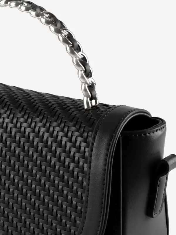 Ручка для сумки, металлическая, с винтами для крепления, 12.8&times;6.5 см, цвет серебряный, чёрный