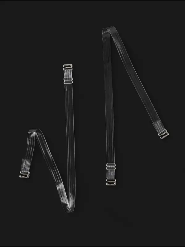 Лямки для бюстгальтера, силиконовые, фурнитура металл, 4 полосы, 1 см, 37 см, пара, прозрачные Лямки для бюстгальтера, силиконовые, фурнитура металл, 4 полосы, 1 см, 37 см, пара, прозрачные