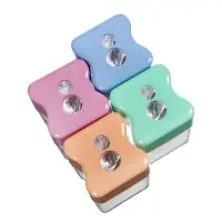 Точилка ErichKrause Wave Duo Pastel Bloom, 2 отверстия, с контейнером, МИКС