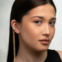 Серьга кафф &laquo;4 Цепочки&raquo;, цвет золото