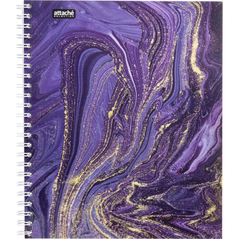 Бизнес-тетрадь А5,96л,кл,греб,ламин.обл. Attache Selection Fluid Фиолетовый