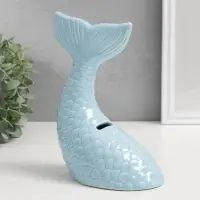 Копилка для денег &laquo;Хвост русалки&raquo;, керамика, голубой перламутр, 16&times;9&times;18.8 см