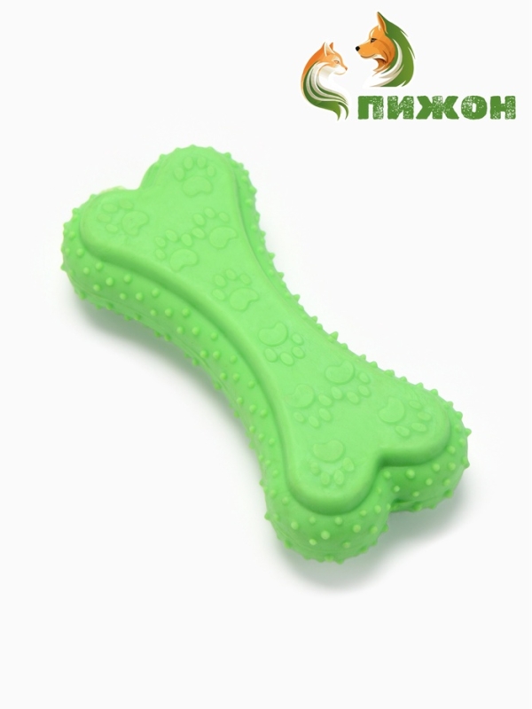 Игрушка жевательная Игрушка жевательная "Объемная кость с лапками", TPR, 12 см, зелёная