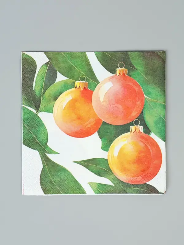 Салфетки бумажные трёхслойные «Апельсиновые шары», 33х33, 20 шт Салфетки бумажные трёхслойные «Апельсиновые шары», 33х33, 20 шт