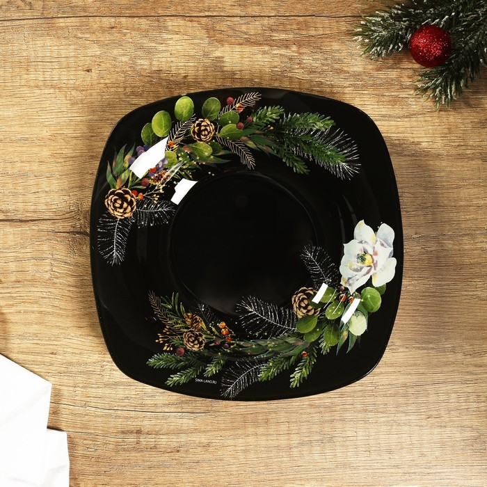 Новый год. Тарелка стеклянная «Зимние истории», 20 см Новый год. Тарелка стеклянная «Зимние истории», 20 см