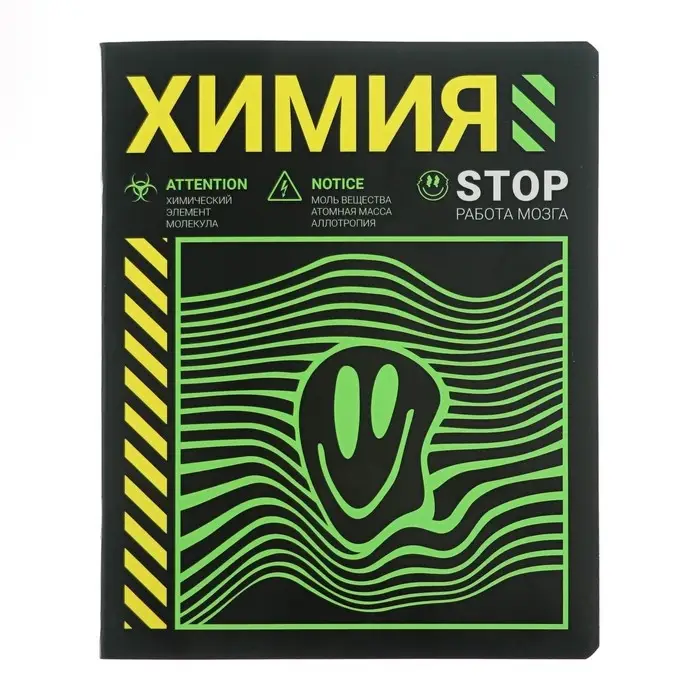 Тетрадь предметная &laquo;Неоновый смайл.Химия&raquo;, 48 листов в клетку, обложка мелованный картон