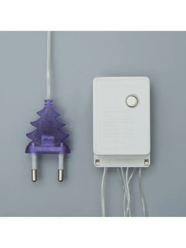 Гирлянда &laquo;Нить&raquo; 10 м, IP20, прозрачная нить, 100 LED, 8 режимов, 220 В, свечение фиолетовое