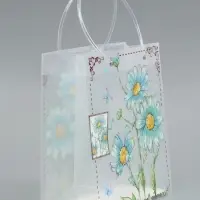 Пакет подарочный прозрачный, "Ромашки-васельки", 22 х 10 х 24 см