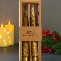 Набор свечей новогодних &laquo;Ель&raquo;, 1.9&times;1.9&times;20 см, 2 шт., золото