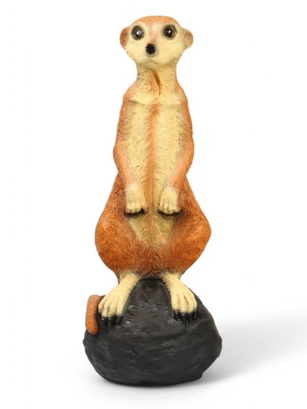 Садовая фигура из полистоуна «Большой сурикат на камне», 60×24×22 см