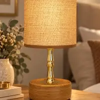 Лампа настольная RISALUX &laquo;Лира&raquo;, E14, 40 Вт, коричнево-золотистая, 13&times;13&times;27 см