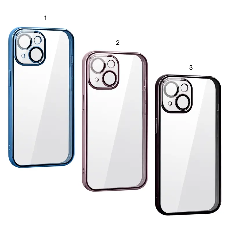 Чехол для iPhone 13 Mini с защитой камеры (блестящая рамка)