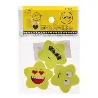 Набор фигурных ластиков &laquo;Смайл&raquo;, 3 штуки, в блистере, МИКС