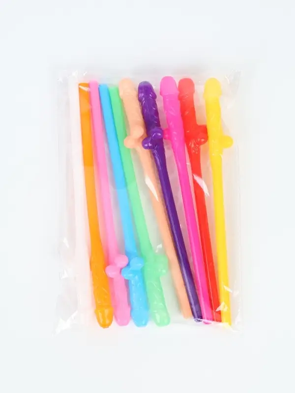 Трубочки для коктейля 18+ 10 шт. МИКС