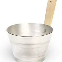 Ушат для бани и сауны, 3 л, алюминий, с деревянной ручкой
