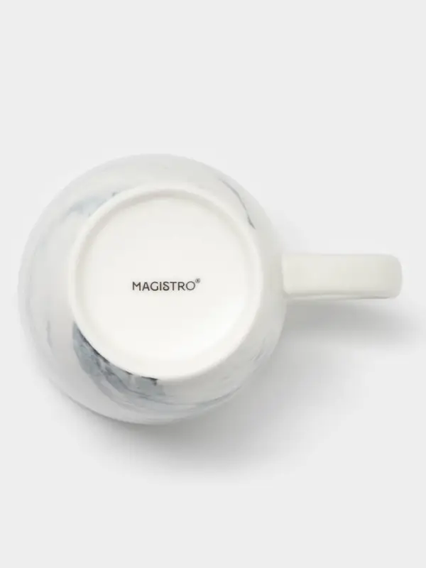 Кружки Magistro Real Marble, 400 мл, набор 2 шт., фарфор, белые